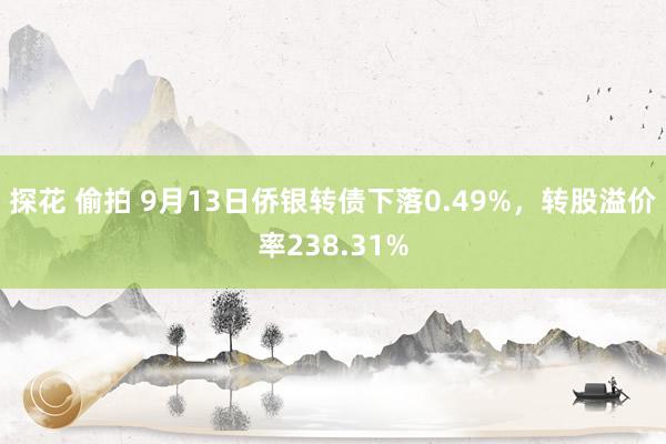 探花 偷拍 9月13日侨银转债下落0.49%，转股溢价率238.31%