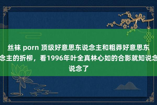 丝袜 porn 顶级好意思东说念主和粗莽好意思东说念主的折柳，看1996年叶全真林心如的合影就知说念了