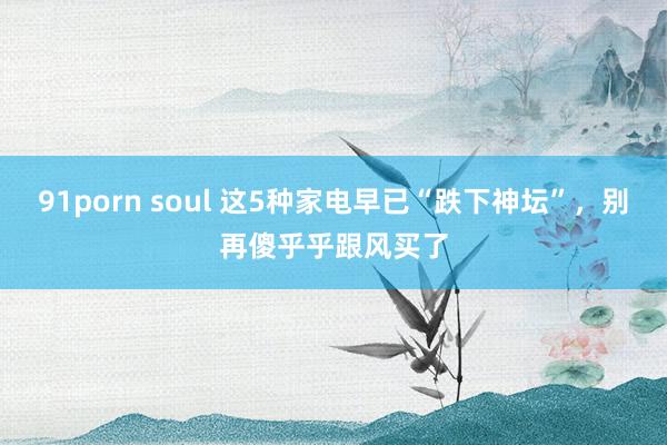 91porn soul 这5种家电早已“跌下神坛”，别再傻乎乎跟风买了