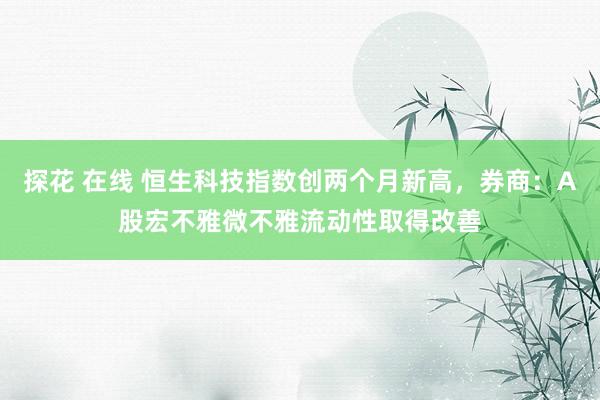 探花 在线 恒生科技指数创两个月新高，券商：A股宏不雅微不雅流动性取得改善