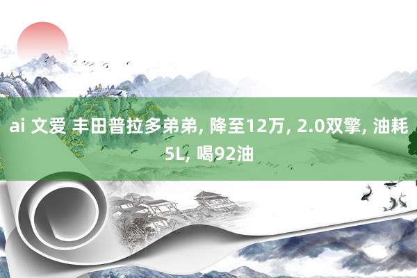 ai 文爱 丰田普拉多弟弟， 降至12万， 2.0双擎， 油耗5L， 喝92油