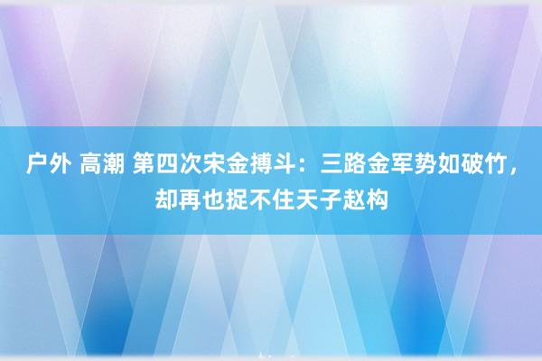 户外 高潮 第四次宋金搏斗：三路金军势如破竹，却再也捉不住天子赵构