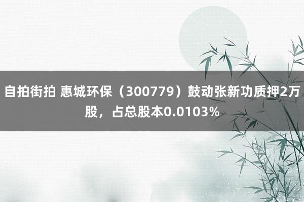 自拍街拍 惠城环保（300779）鼓动张新功质押2万股，占总股本0.0103%