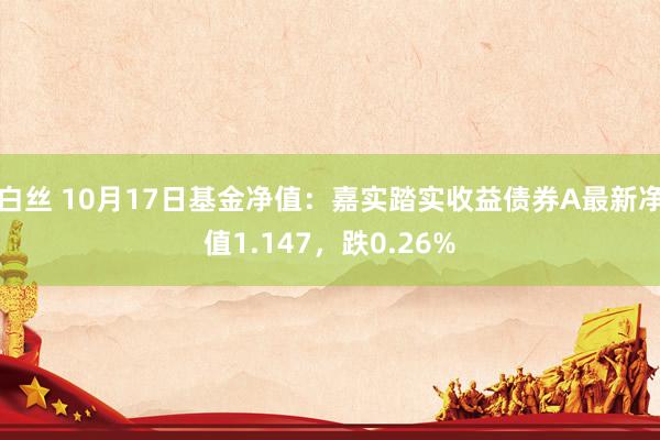 白丝 10月17日基金净值：嘉实踏实收益债券A最新净值1.147，跌0.26%