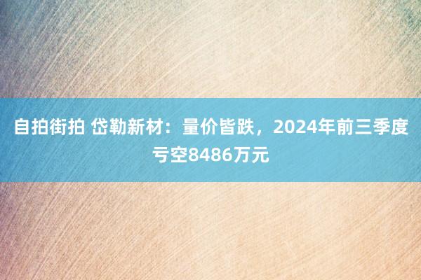 自拍街拍 岱勒新材：量价皆跌，2024年前三季度亏空8486万元