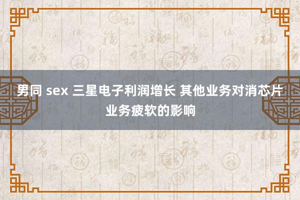 男同 sex 三星电子利润增长 其他业务对消芯片业务疲软的影响