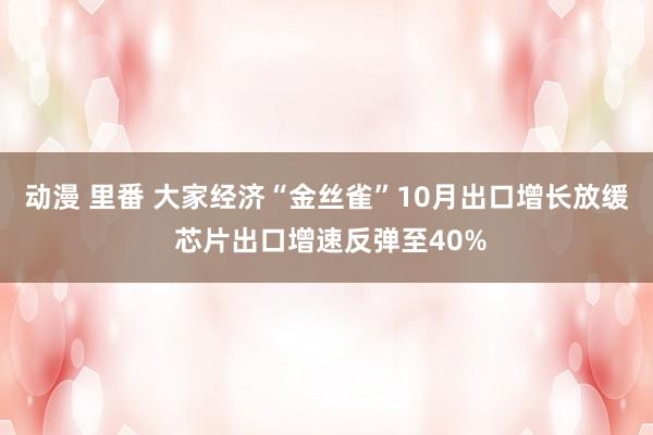 动漫 里番 大家经济“金丝雀”10月出口增长放缓 芯片出口增速反弹至40%