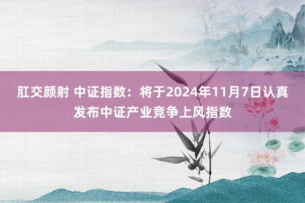 肛交颜射 中证指数：将于2024年11月7日认真发布中证产业竞争上风指数