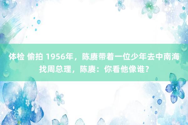 体检 偷拍 1956年，陈赓带着一位少年去中南海找周总理，陈赓：你看他像谁？