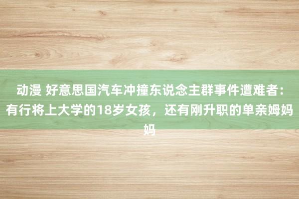 动漫 好意思国汽车冲撞东说念主群事件遭难者：有行将上大学的18岁女孩，还有刚升职的单亲姆妈