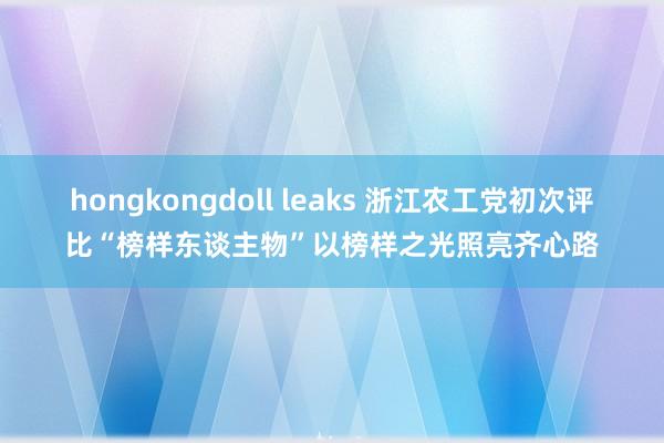 hongkongdoll leaks 浙江农工党初次评比“榜样东谈主物”以榜样之光照亮齐心路