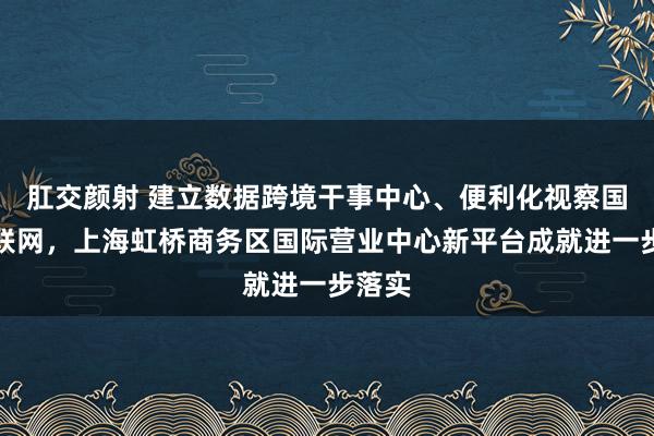 肛交颜射 建立数据跨境干事中心、便利化视察国际互联网，上海虹桥商务区国际营业中心新平台成就进一步落实