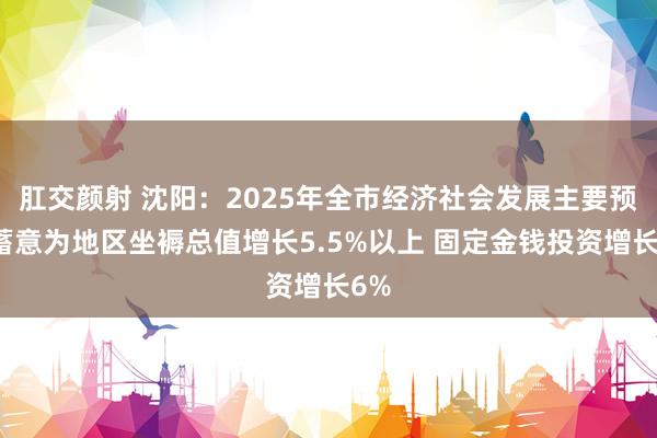 肛交颜射 沈阳：2025年全市经济社会发展主要预期蓄意为地区坐褥总值增长5.5%以上 固定金钱投资增长6%