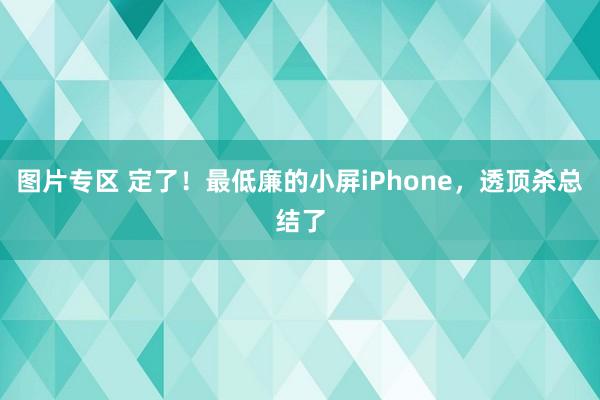 图片专区 定了！最低廉的小屏iPhone，透顶杀总结了