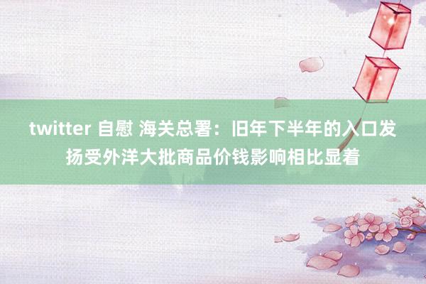 twitter 自慰 海关总署：旧年下半年的入口发扬受外洋大批商品价钱影响相比显着